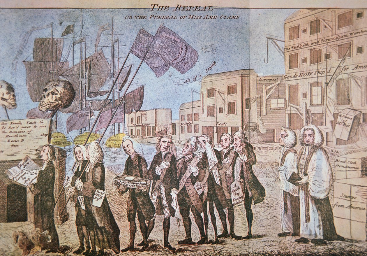 The Repeal, or the Funeral Procession of Miss Ame-Stamp』。