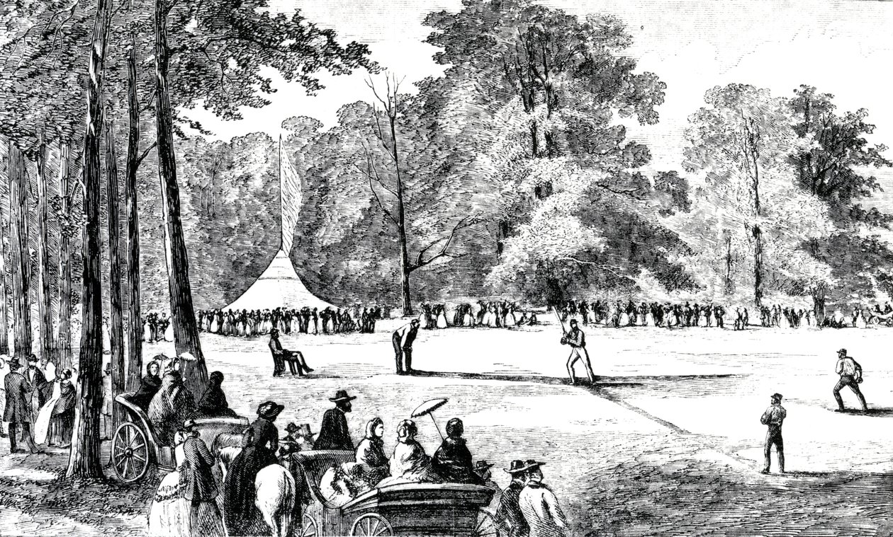 野球クラブの最初の大会、ニューヨーク、1857 作： アメリカの学校