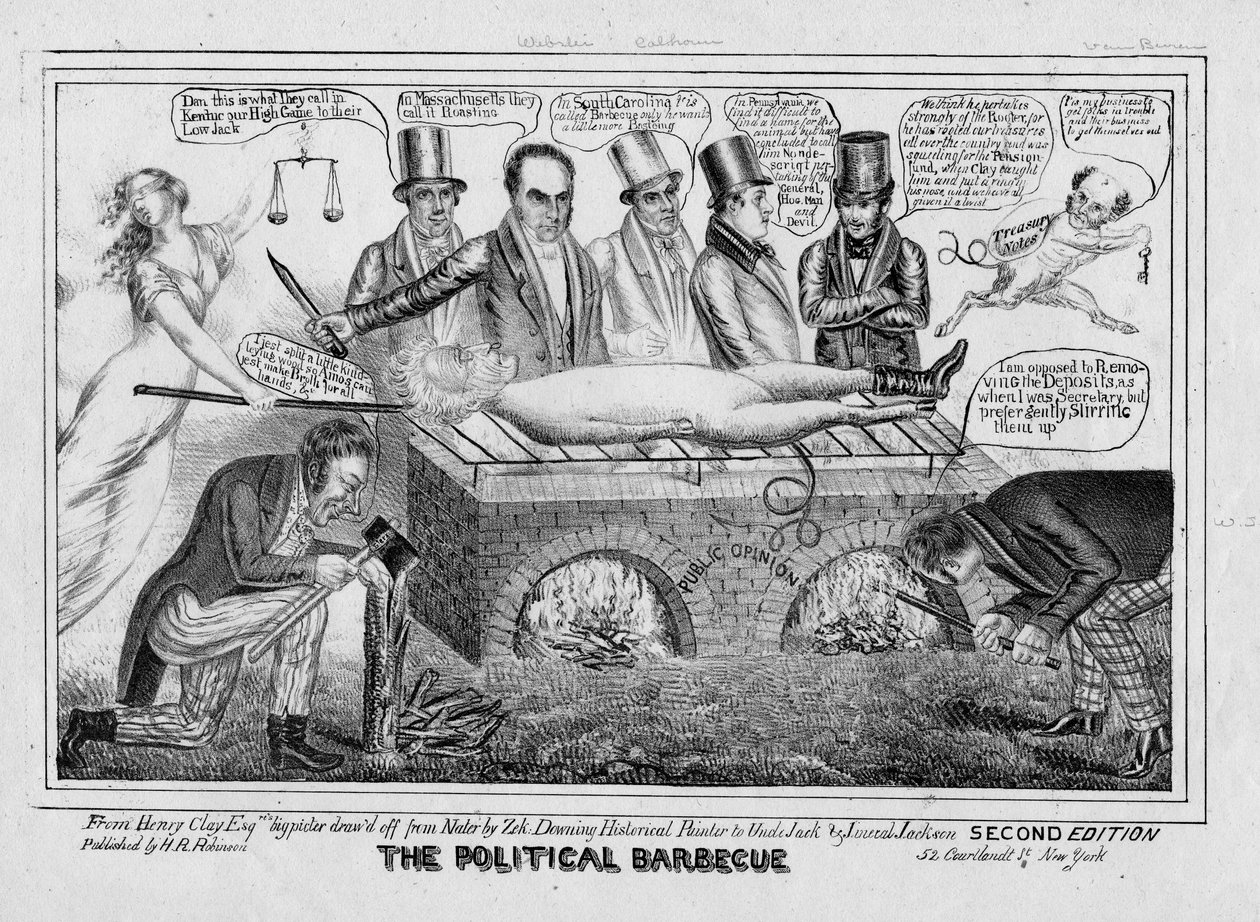 政治バーベキュー、1835年頃 作： アメリカの学校