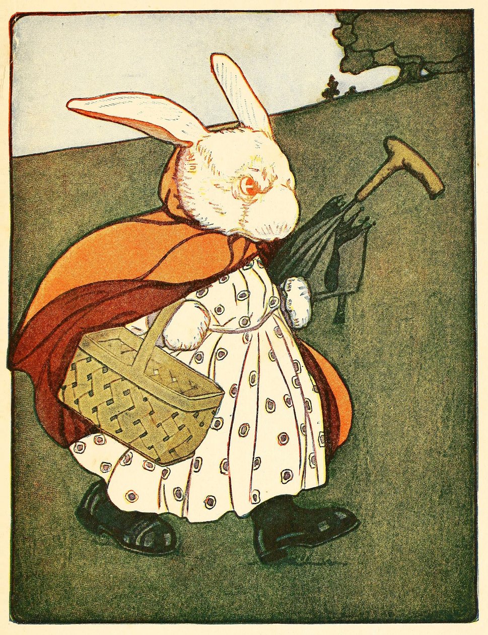 Then old Mrs Rabbit ....went through the wood to the baker
