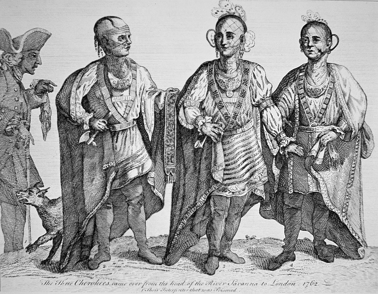 アメリカのチェロキー族の3人の酋長 作： アメリカの学校