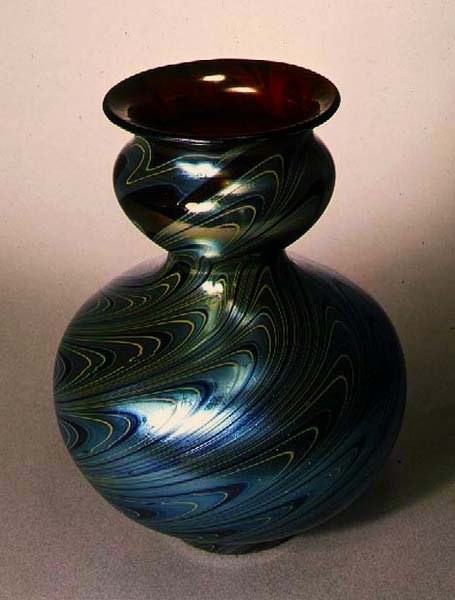 ティファニー ダブルひょうたん型花瓶 ニューヨーク 1890年頃 （ガラス 作： アメリカの学校