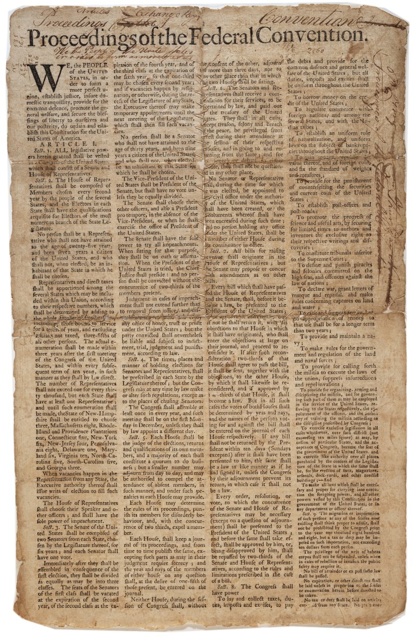 米国憲法、1787年9月10日（GLC 696084も参照） 作： アメリカの学校