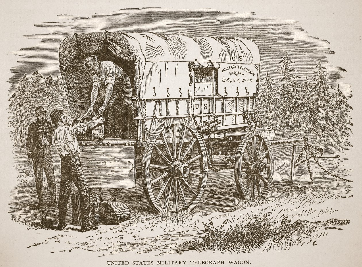 本のパブからの米軍電報ワゴン。 1896 作： アメリカの学校