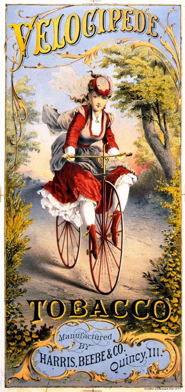 Velocipede たばこ雑誌の広告 作： アメリカの学校