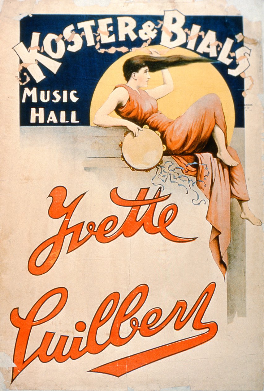 イヴェットギルバート（c.1869-1944）、ニューヨーク、コスターアンドビアルスミュージックホール 作： アメリカの学校