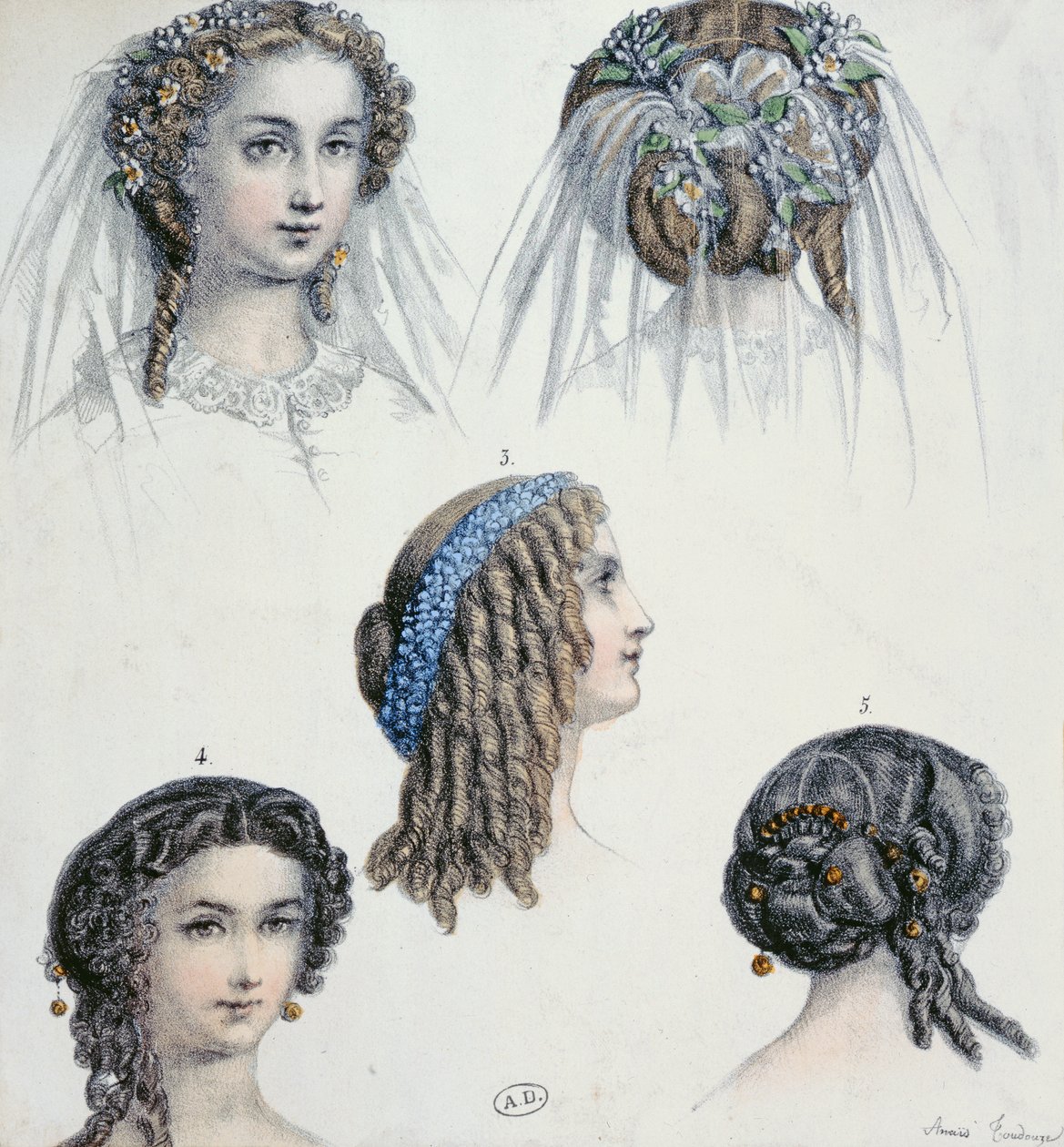 花嫁と他人の髪型、1853年 作： アナイス・トウドウゼ