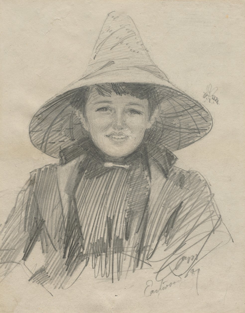 大きな帽子をかぶったエイダライモンの女性、1887年。 作： レナード・ゾルンは違う