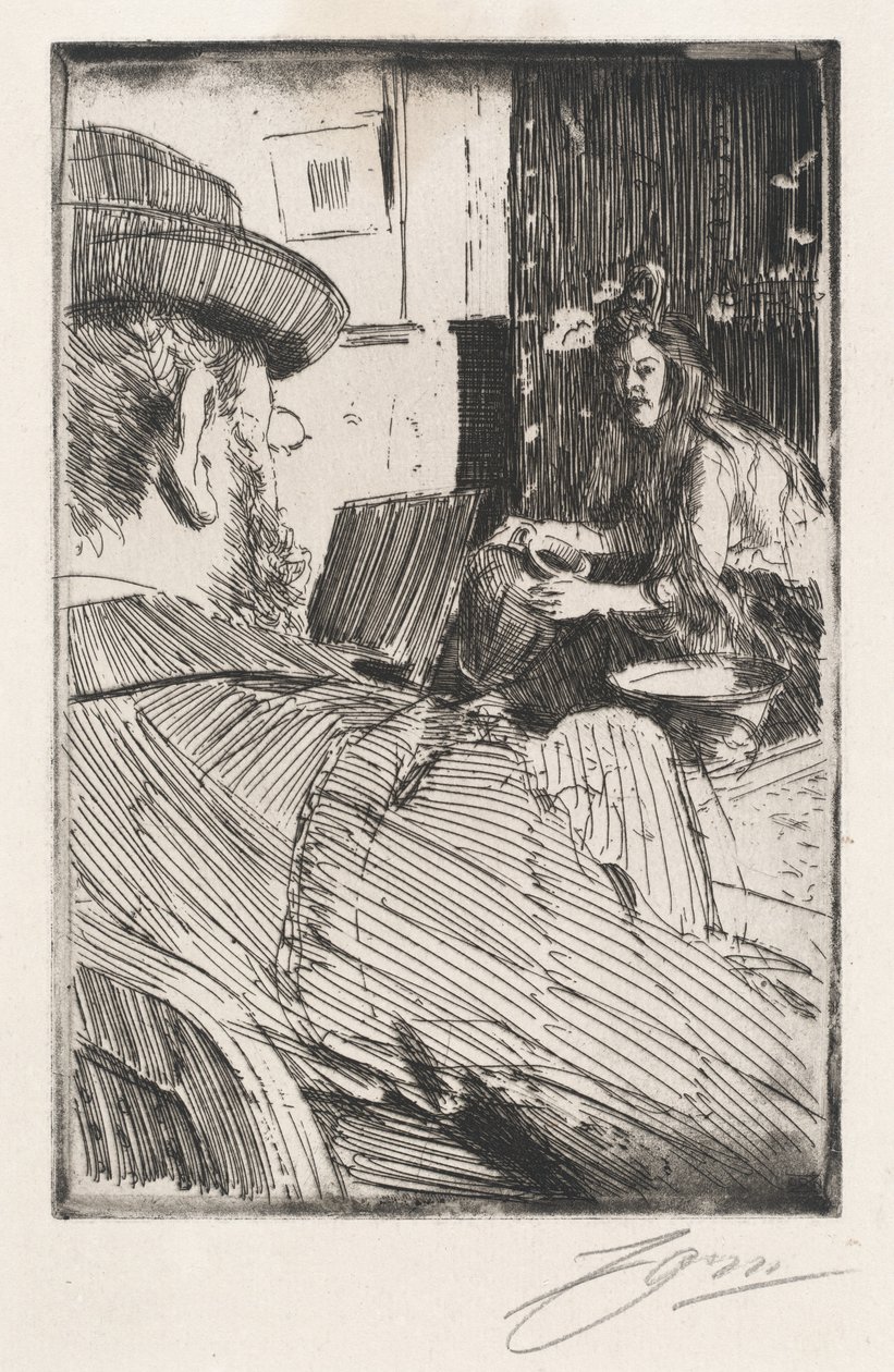 Albert Besnard と彼のモデル、1896 年。 作： レナード・ゾルンは違う