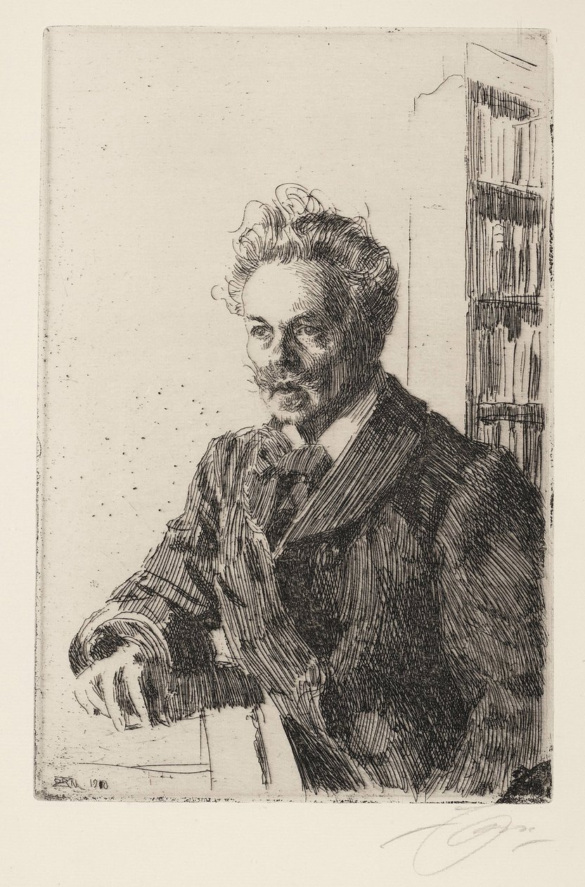 August Strindberg (1849-1912) - Zorn, Anders Leonard (1860-1920) - 1910 - エッチング - 29,8x19,8 - 個人蔵 作： レナード・ゾルンは違う