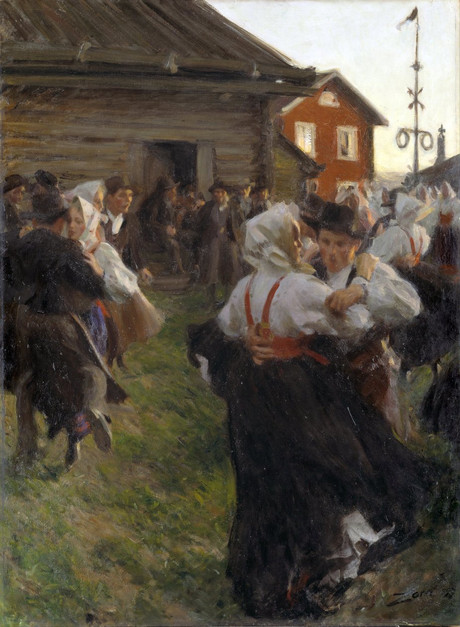 夏の舞踏会 - 夏至の舞踏会 - Zorn, Anders Leonard (1860-1920) - 1897 - 油彩・キャンバス - 140x98 - ストックホルム国立博物館 作： レナード・ゾルンは違う