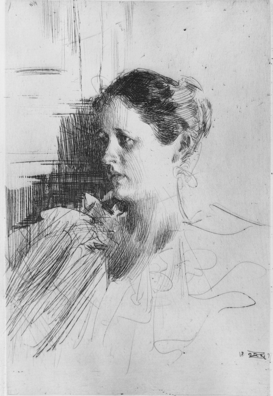 チャールズ・ネーゲル夫人の肖像画 作： レナード・ゾルンは違う