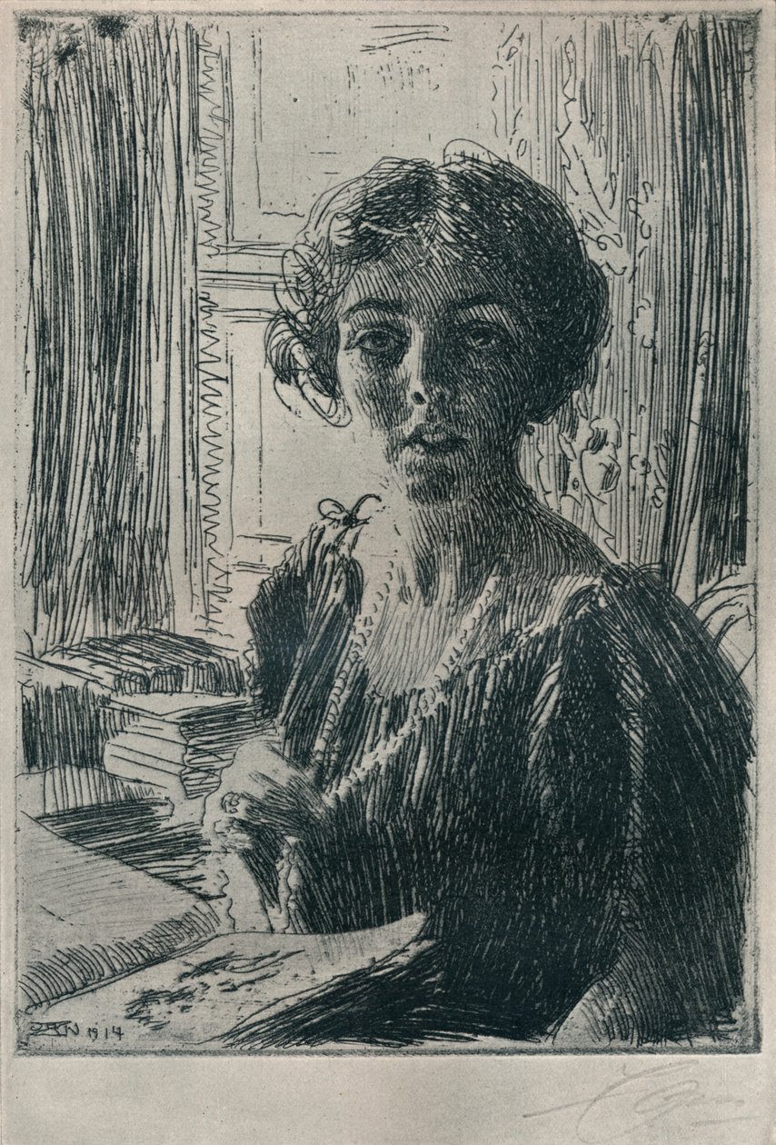 スウェーデンのマーガレット王女、1914年 作： レナード・ゾルンは違う