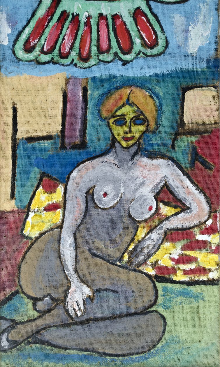 FEMALE NUDE WITH YELLOW FACE, 2012（木枠に張られたジュート・キャンバスにアクリル絵の具） 作： 