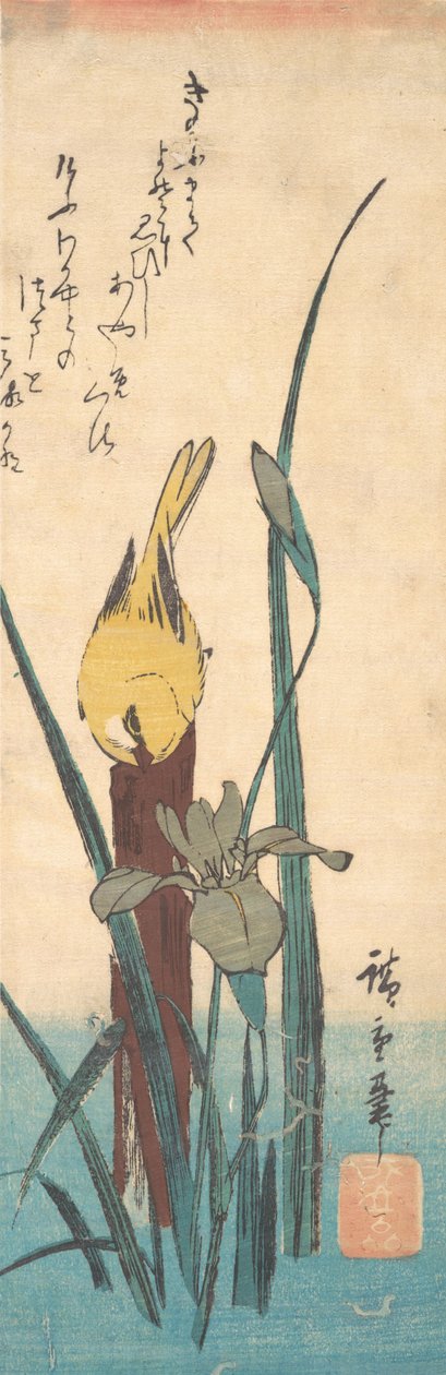 鳥とアイリス。 作： 安藤広重