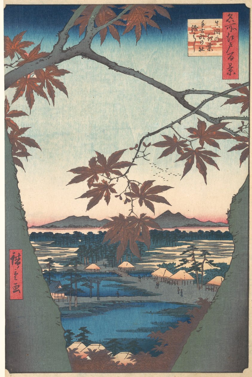 名所江戸百景 ママのもみじ 1857年頃。 1857年。 作： 安藤広重
