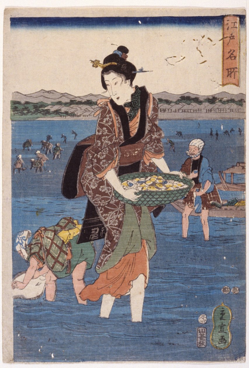 (Grande Figura Feminina Vadeando) 作： 安藤または歌川広重