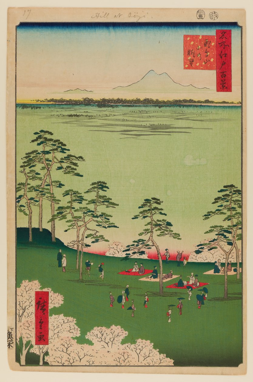 飛鳥山から北を望む 作： 安藤または歌川広重