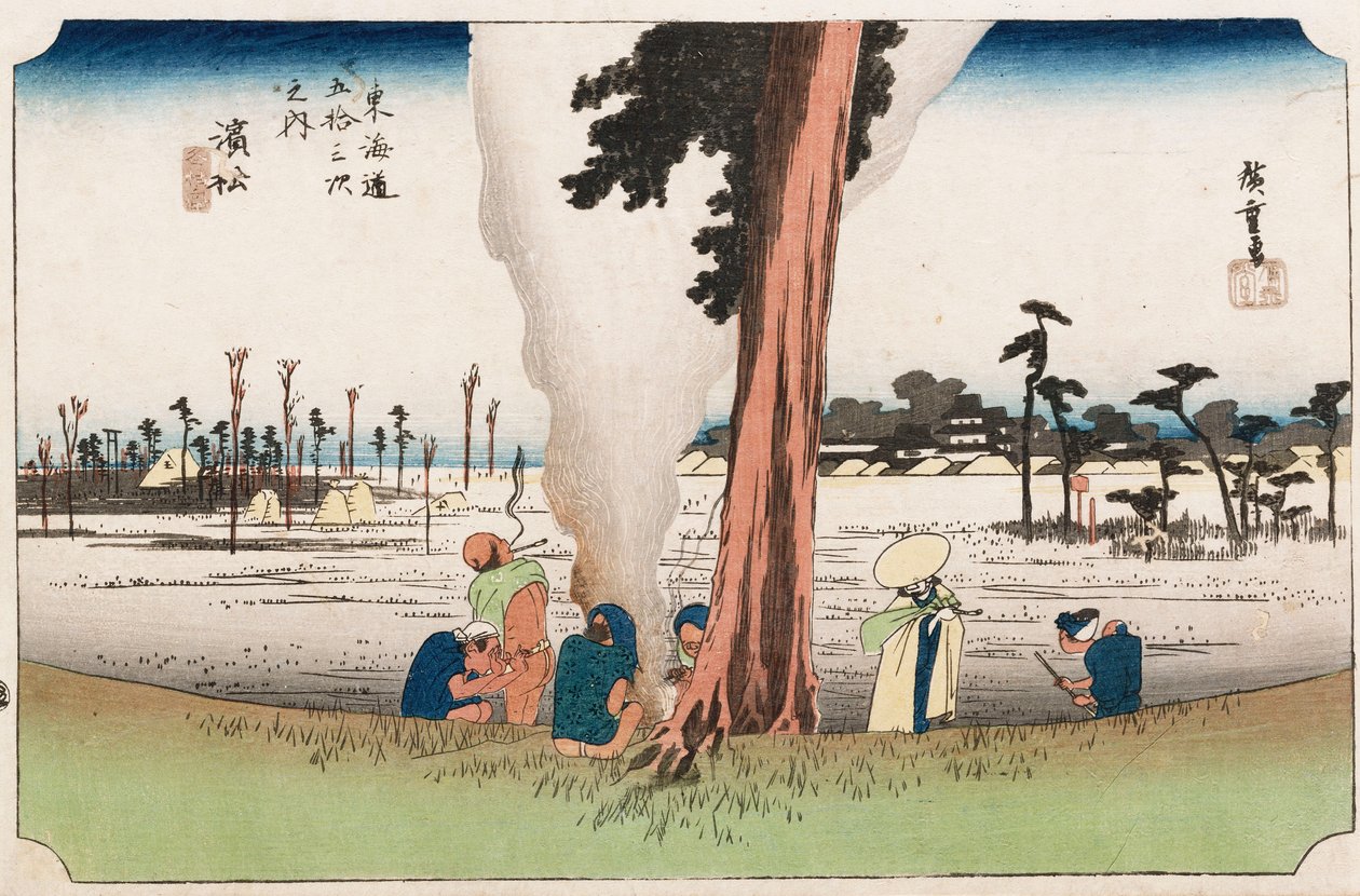 「東海道五十三次」シリーズ、浜松市冬景色、1834年頃 作： 安藤または歌川広重