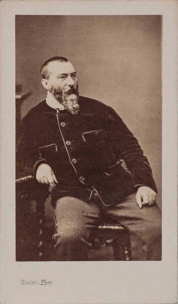 アルフォンス・カーの肖像 1808-1890。 作： アンドレ・アドルフ・ユージン・ディスデリ