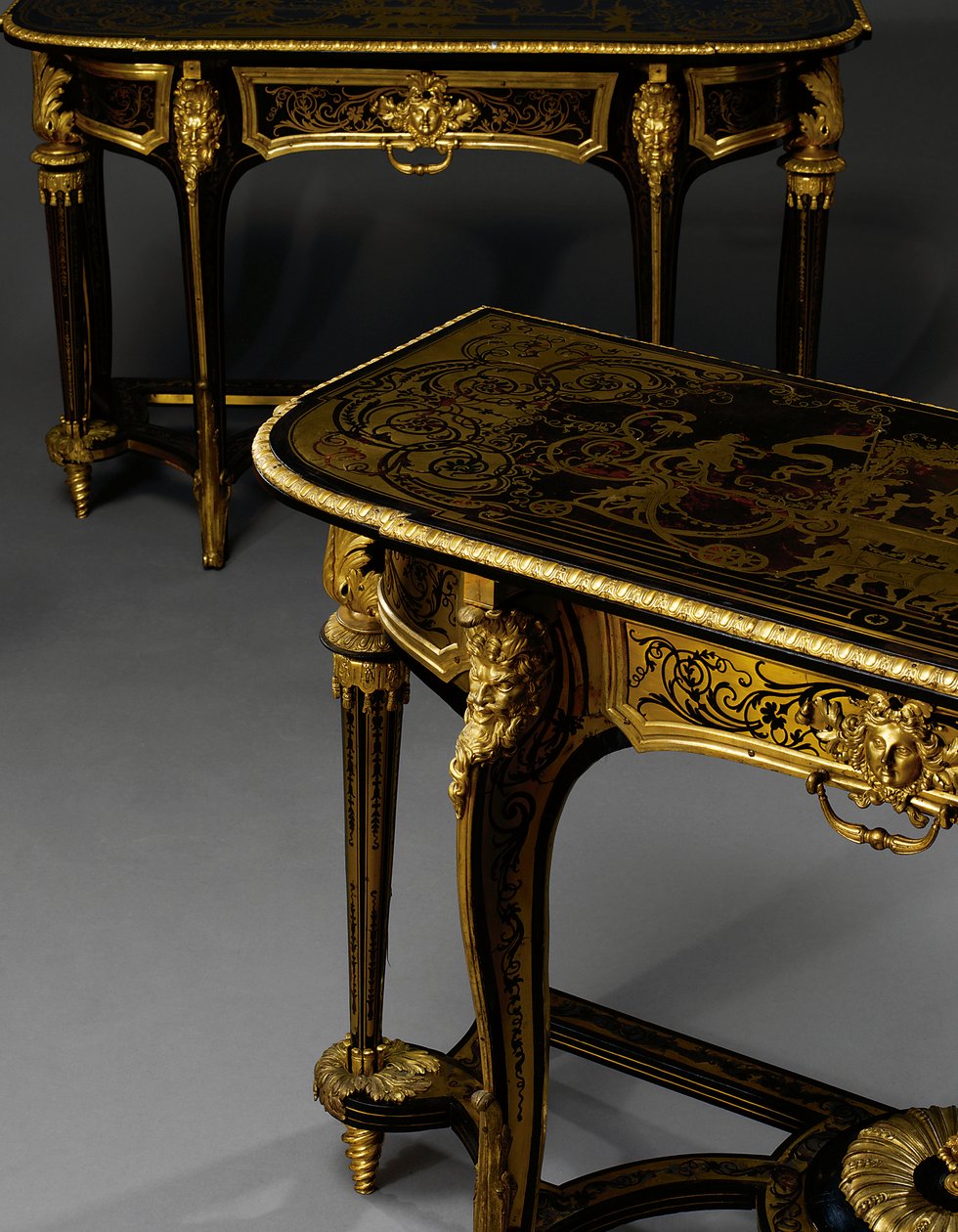 ルイ14世の桟橋テーブルのマッチしたペア、c.1710 作： アンドレ・チャールズ・ブール