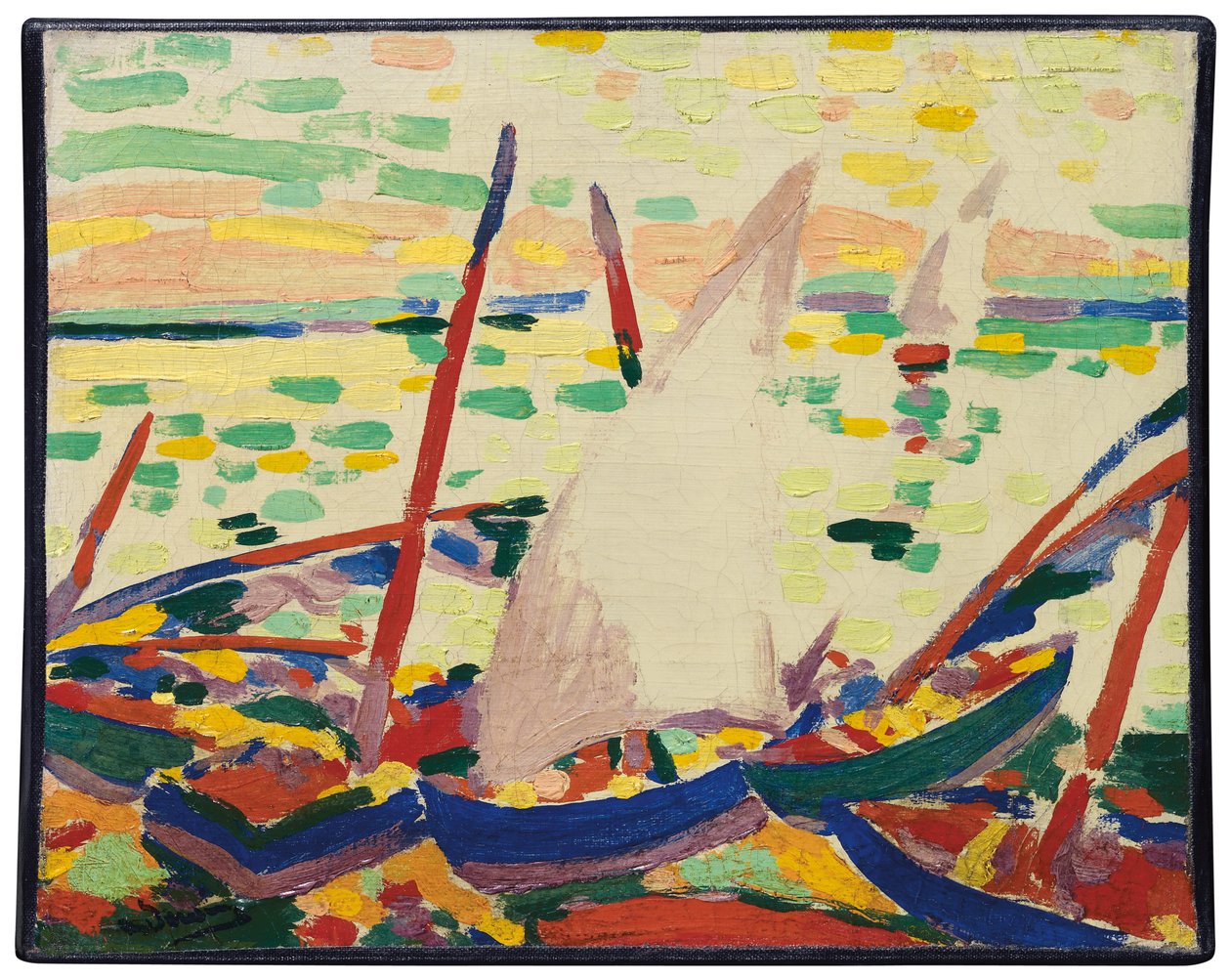 コリウールの浜辺のボート；Bateaux sur la plage a Collioure 作： アンドレ・ドラン