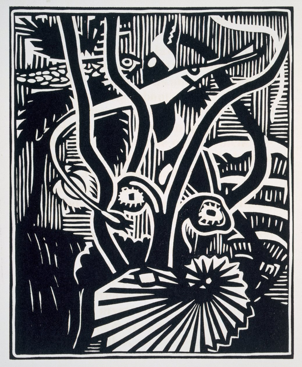 Francois Rabelais (c. 1494-1553) 1943年 (木版画) の「Les horribles et espouvantables faictz et prouesses du tres renomme Panatgruel, Roy des Dipsodes, fils du grand geant Gargantua.フランソワ・ラブレー（1494頃-1553年）1943年（木版画）「アルコフィブラ・ナシエ氏による新しい構成」より。 作： アンドレ・ドラン