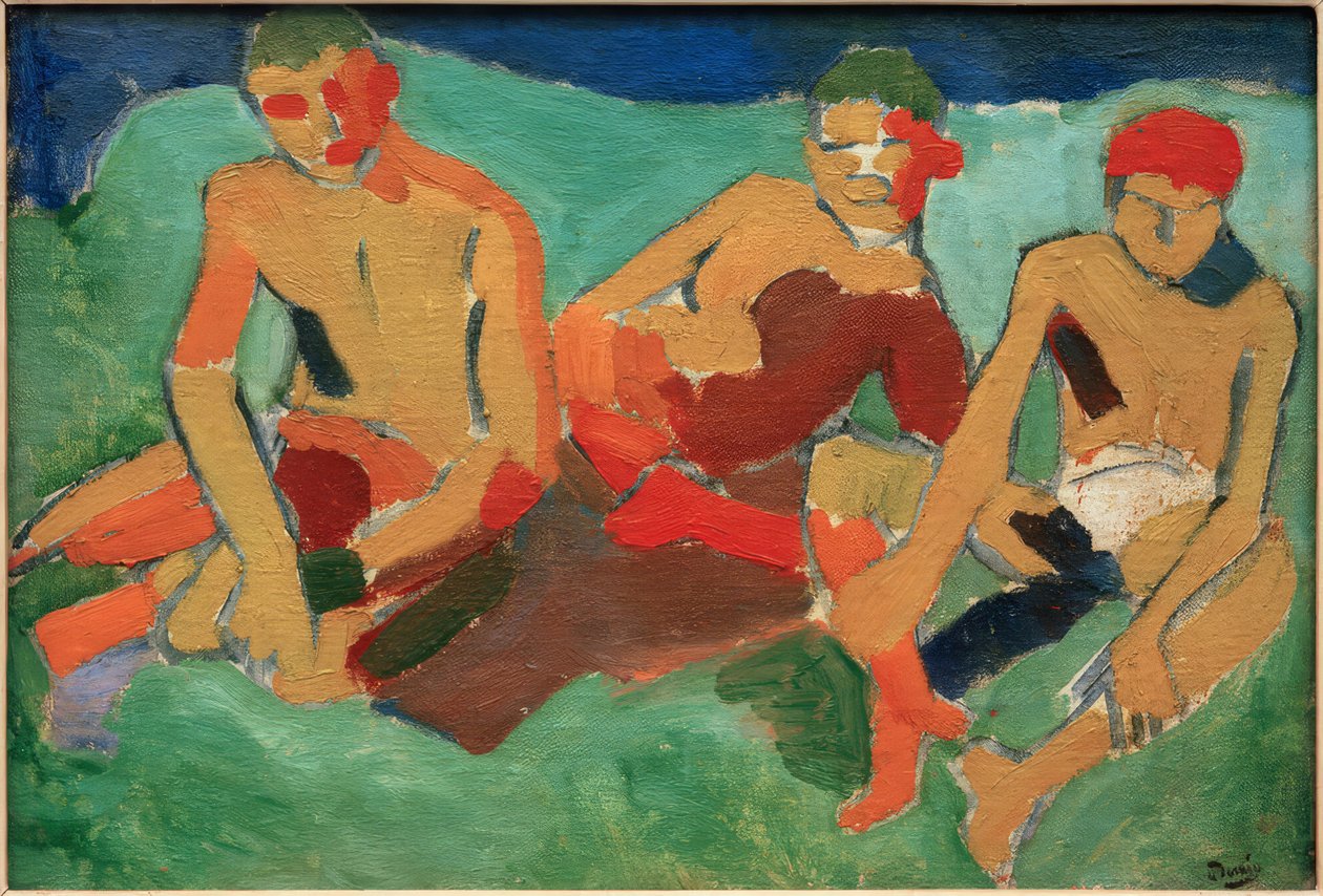 草の上に座る3人の人物 作： アンドレ・ドラン