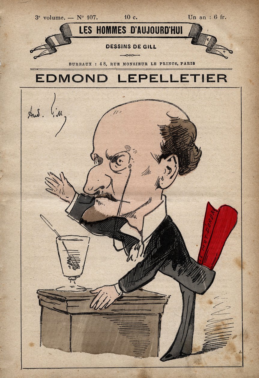 Edmond Lepelletier (1846-1913) 急進的なフランスのジャーナリスト・作家の漫画（「Les Hommes d