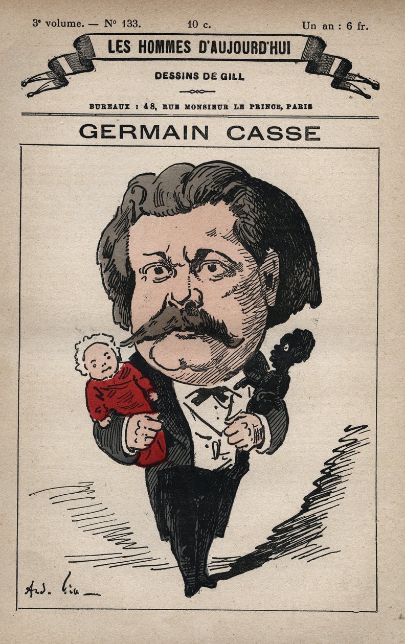 フランスの政治家Germain Casse（1837-1900）を描いた漫画（Andre Gill（1840-85）の「Les Hommes d