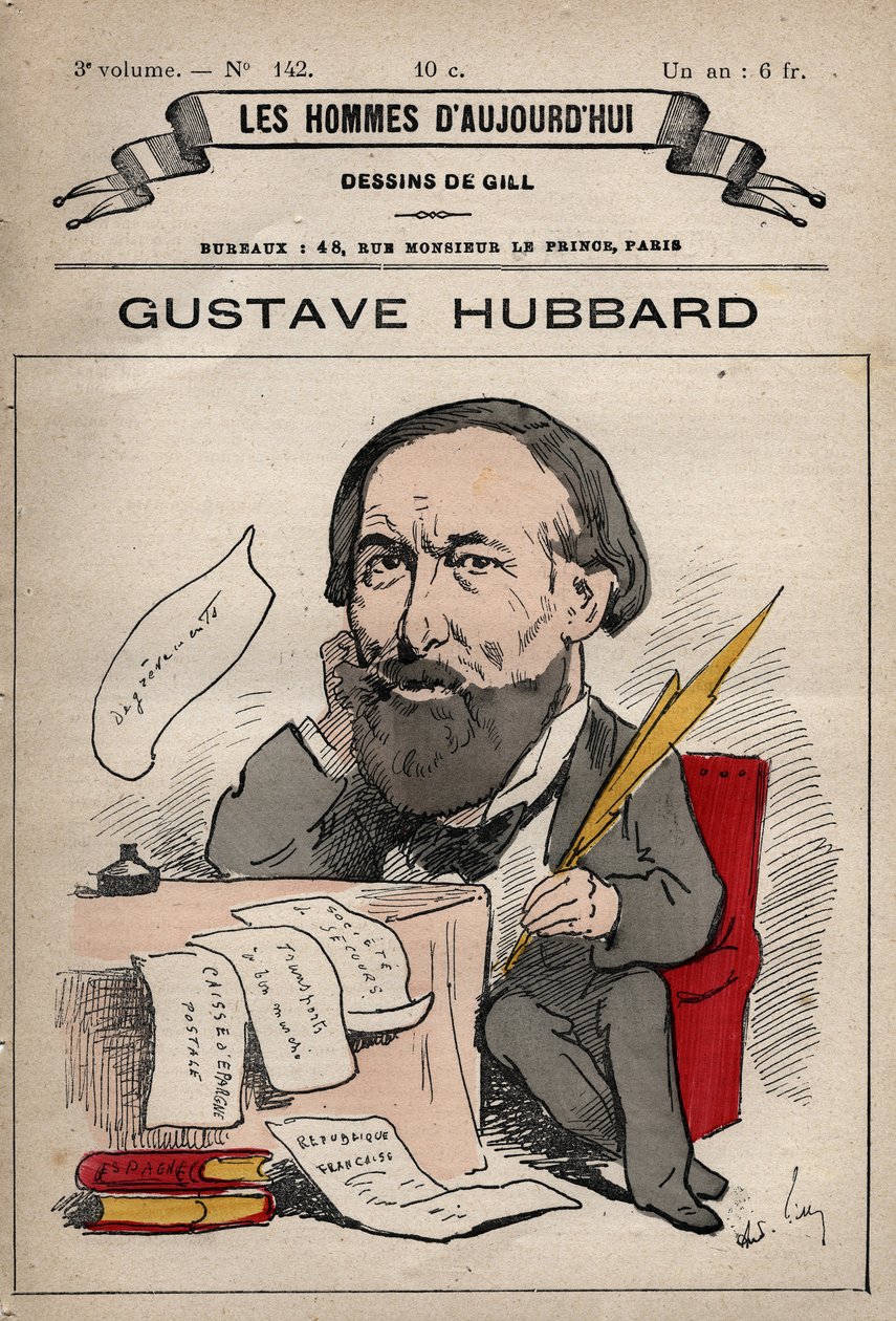 ニコラス・グスタフ・ハバード（1828-1888）の漫画（アンドレ・ギル（1840-85）による「今日の人々」（1779-1880年頃）より）。 作： アンドリュー・ギル