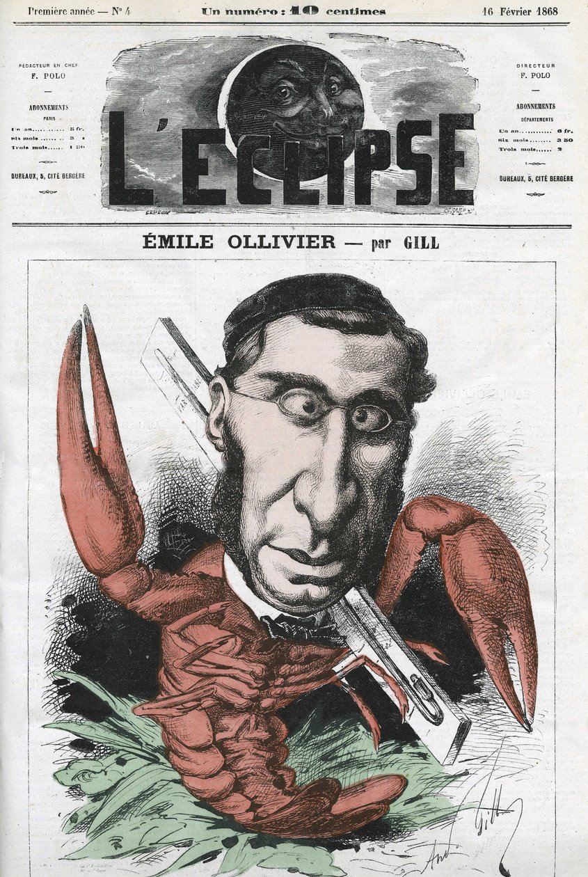 エミール・オリヴィエ（1825-1913）、フランスの政治家。2月16日付ギル社「L