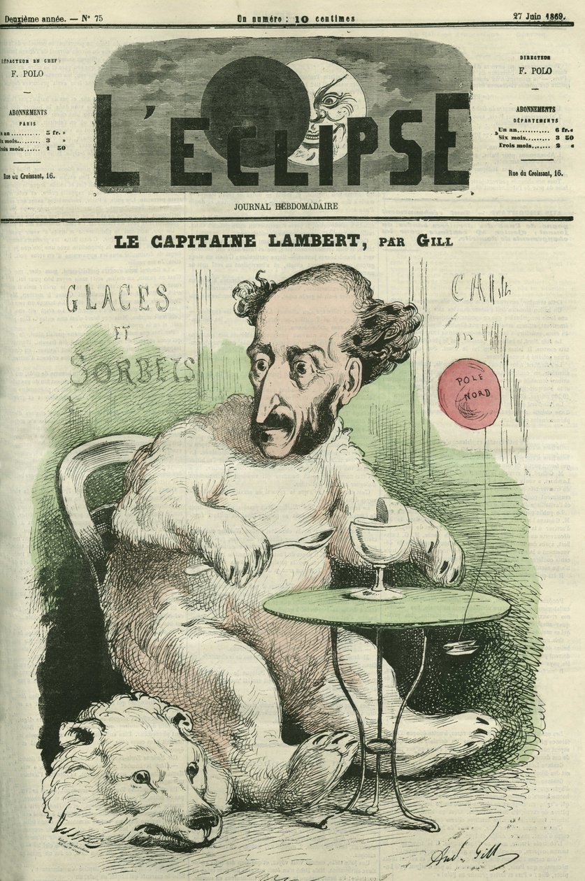 フランスの探検家、科学者であるギュスターヴ・ランベール。6月27日付ギル社「L