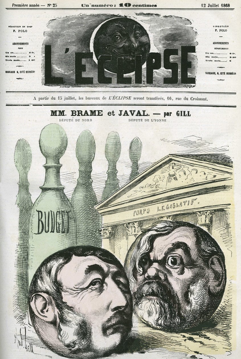 ジュール・ルイ・ジョセフ・ブラム（1808-1878）フランスの政治家と、ルイ・エミール・ジャヴァル（1839-1907）フランスの政治家。ギルの「L
