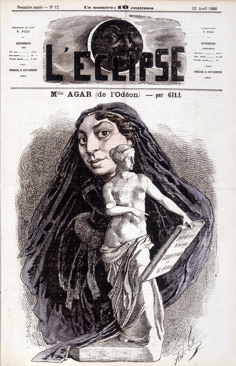 マドモアゼル・アガー（オデオン座より） フランス・アカデミーの女優。エクリプスでギルが描いた絵 作： アンドリュー・ギル