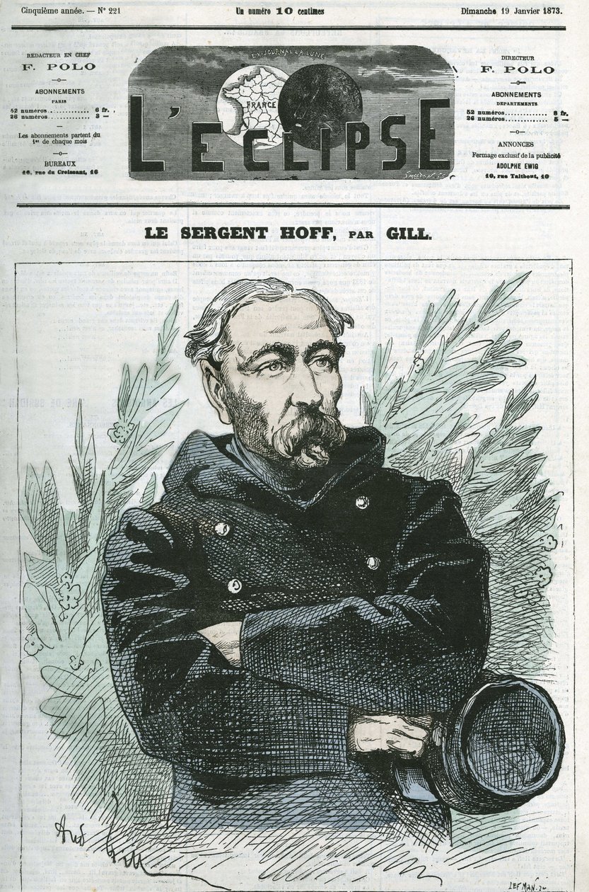 イグナス・ホフ軍曹（1836-1902）の肖像、1870年の対プロイセン戦争の英雄である兵士。ギルの「L