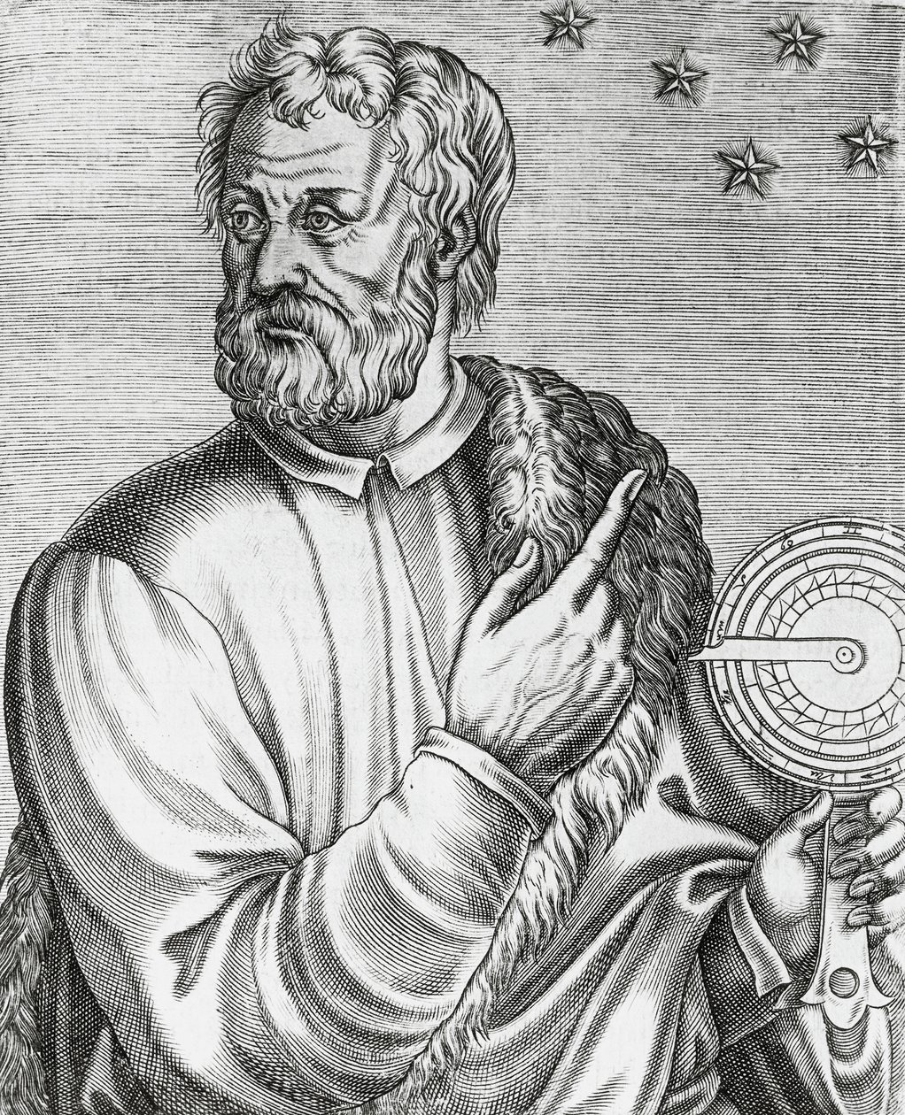 イタリアの航海者クリストファー・コロンブス（1451-1506）の肖像、「Les Vrais portraits et Vies des Hommes illustres」の刻印 作： アンドレ・テベ