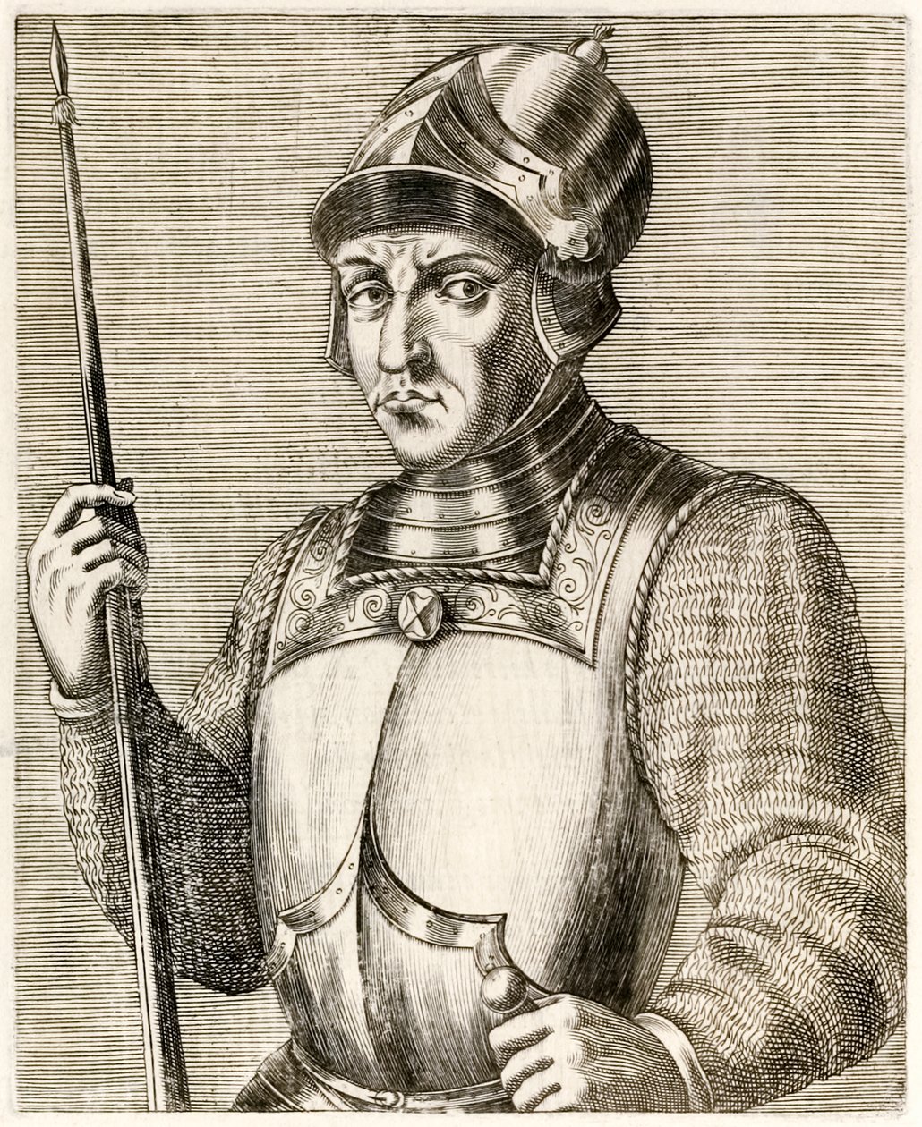 1584年に出版されたAndréThévetによるTrue Portraitsからの最初のイングランド王、ウィリアム征服者 作： アンドレ・テベ