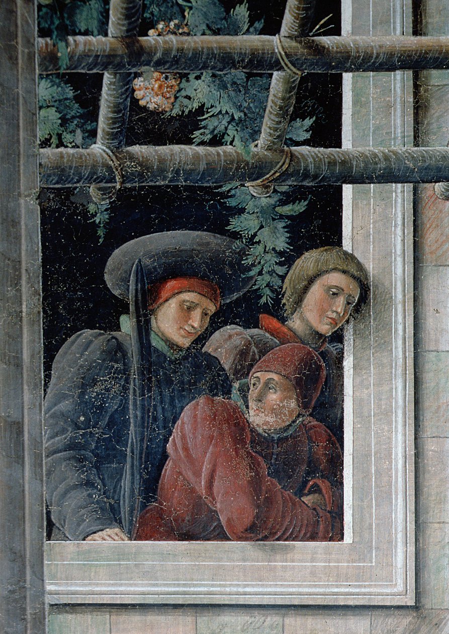 聖クリストファーの殉教、観客の詳細、c.1450-56（257173の詳細） 作： アンドレア・マンテーニャ