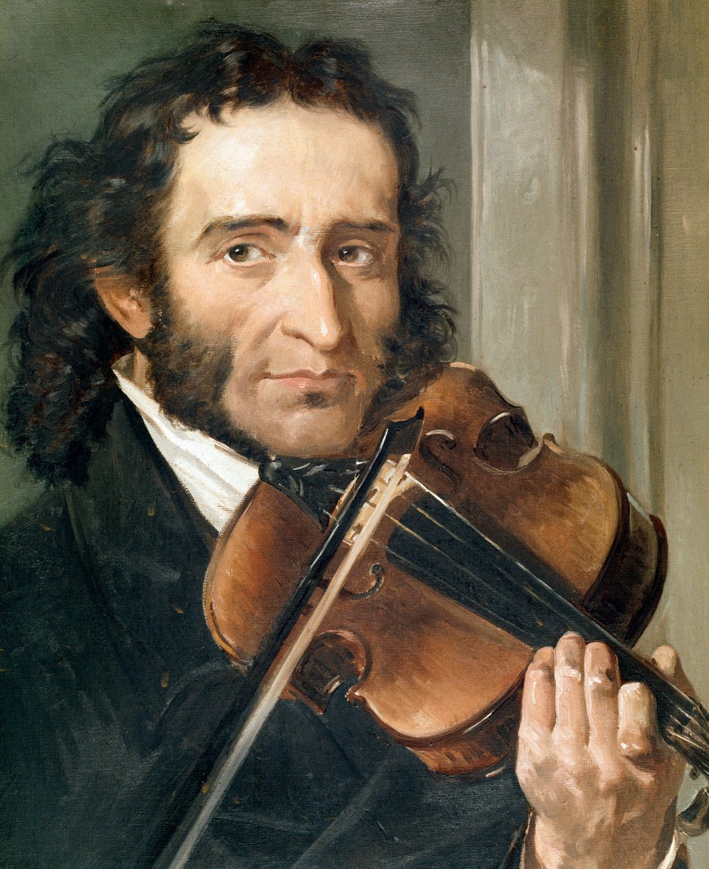 ニコロ・パガニーニ（1782-1840）イタリアのバイオリニスト、作曲家の肖像。 作： アンドレア・セファリー