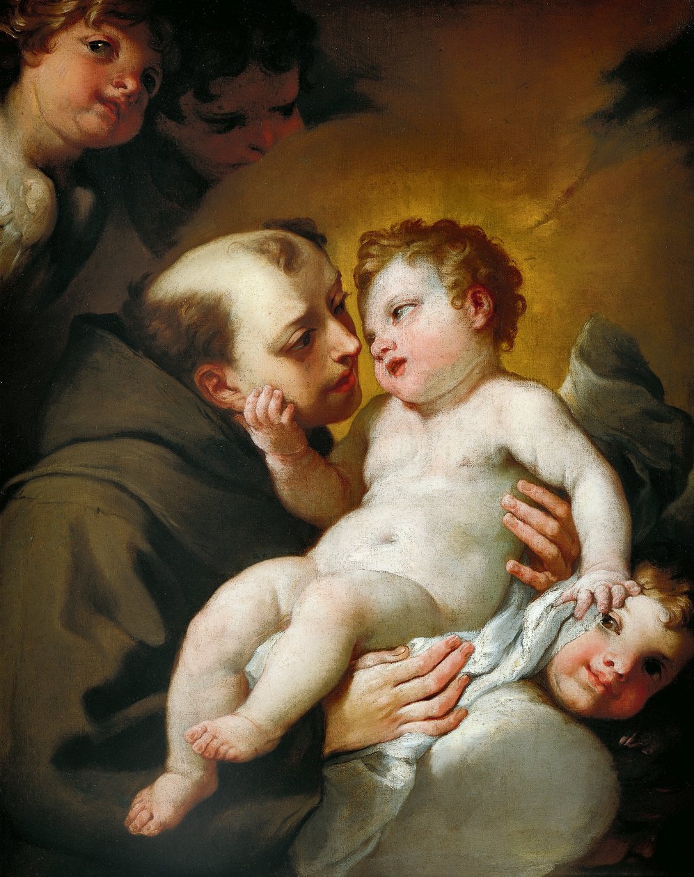 幼子イエスとパドヴァの聖アンソニー」アンドレア・ランザーニ（1641-1712）作、油彩・キャンバス、92x78cm 作： アンドレア・ランザニ