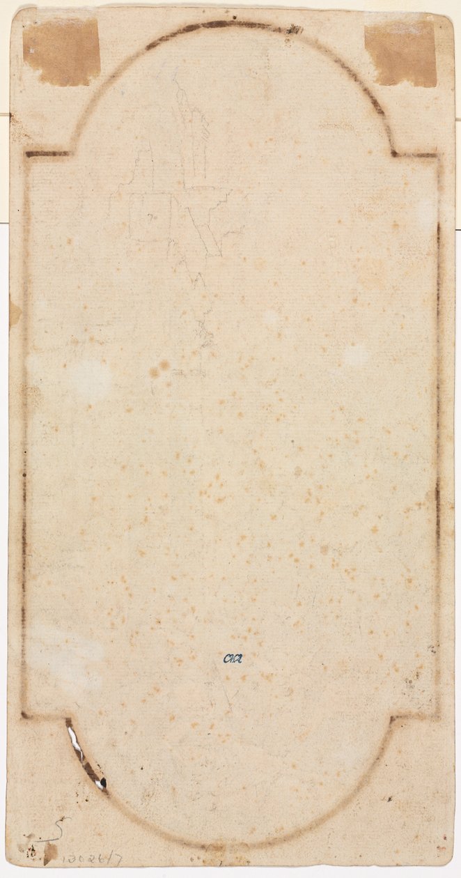 1700 年代前半の直腸から描かれたアーチの断片。 作： アンドレア・ロカテリ