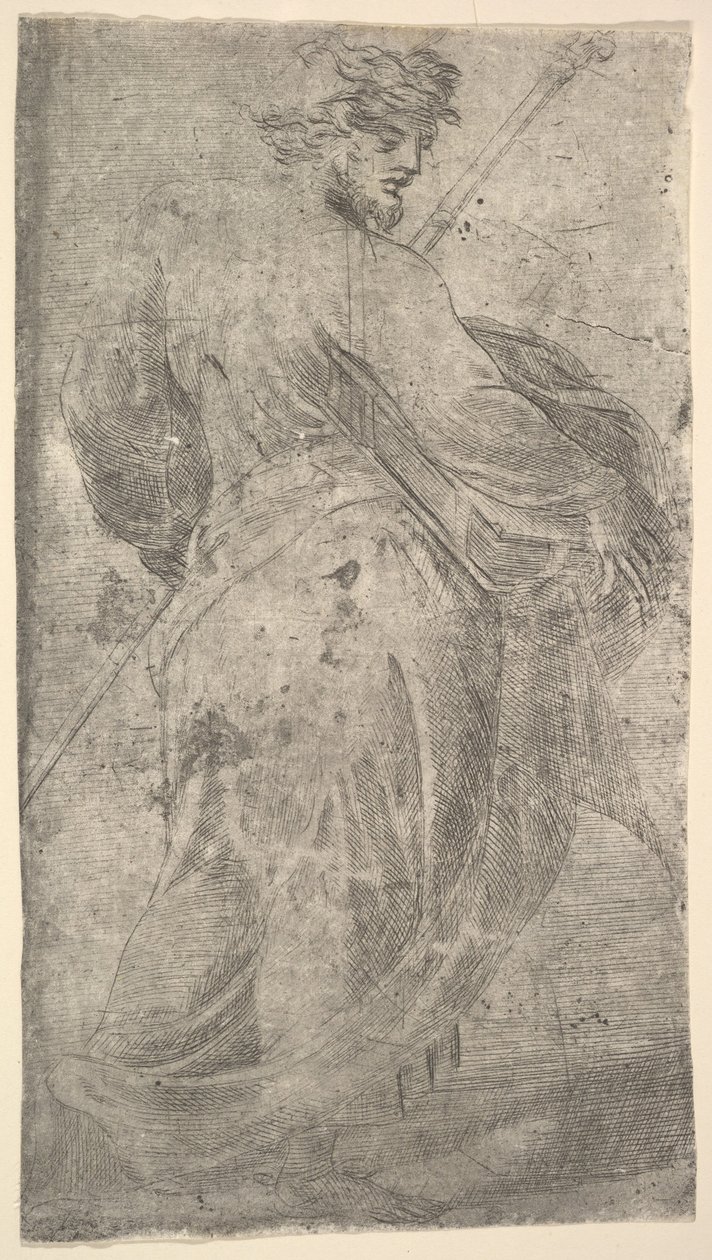 聖ヤコブ大佐、左手に杖、右手に「Christ and th...」の本 1548-50。 作： アンドレア・スキアボーネ