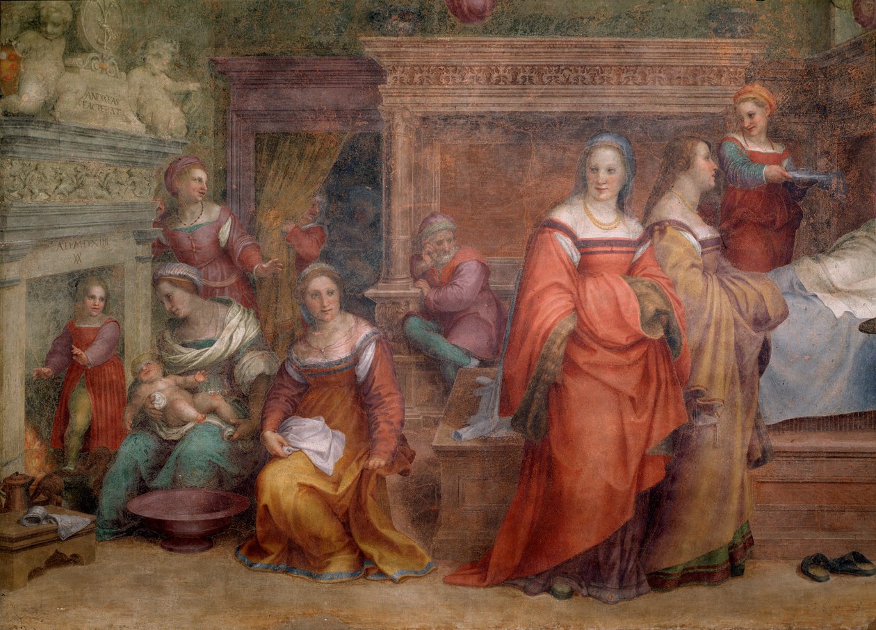 聖母の誕生（詳細フレスコ画