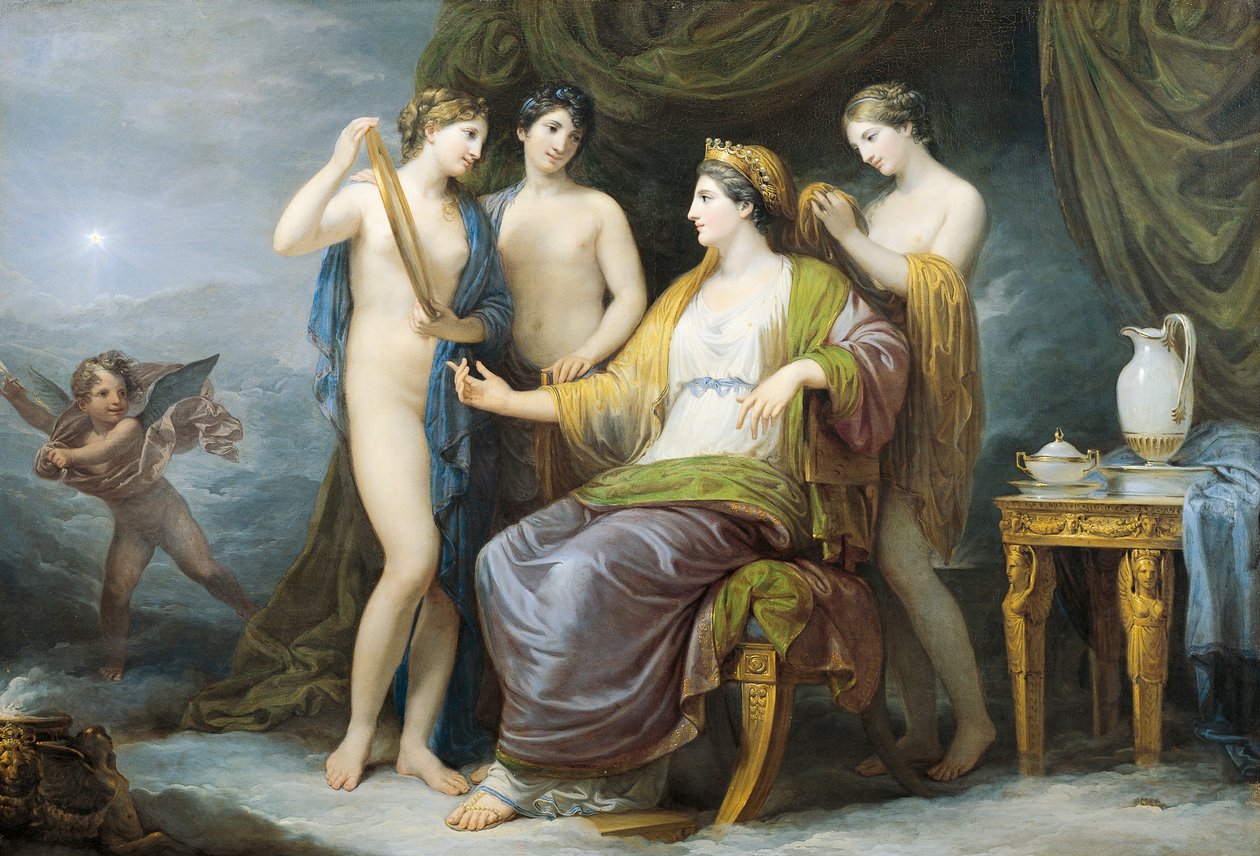 アンドレア・アピアーニ（1754-1817）作「水浴するジュノ」または「女神たちに身を包んだジュノ」 油彩・キャンバス 作： アンドレア・ザ・エルダー・アッピアーニ