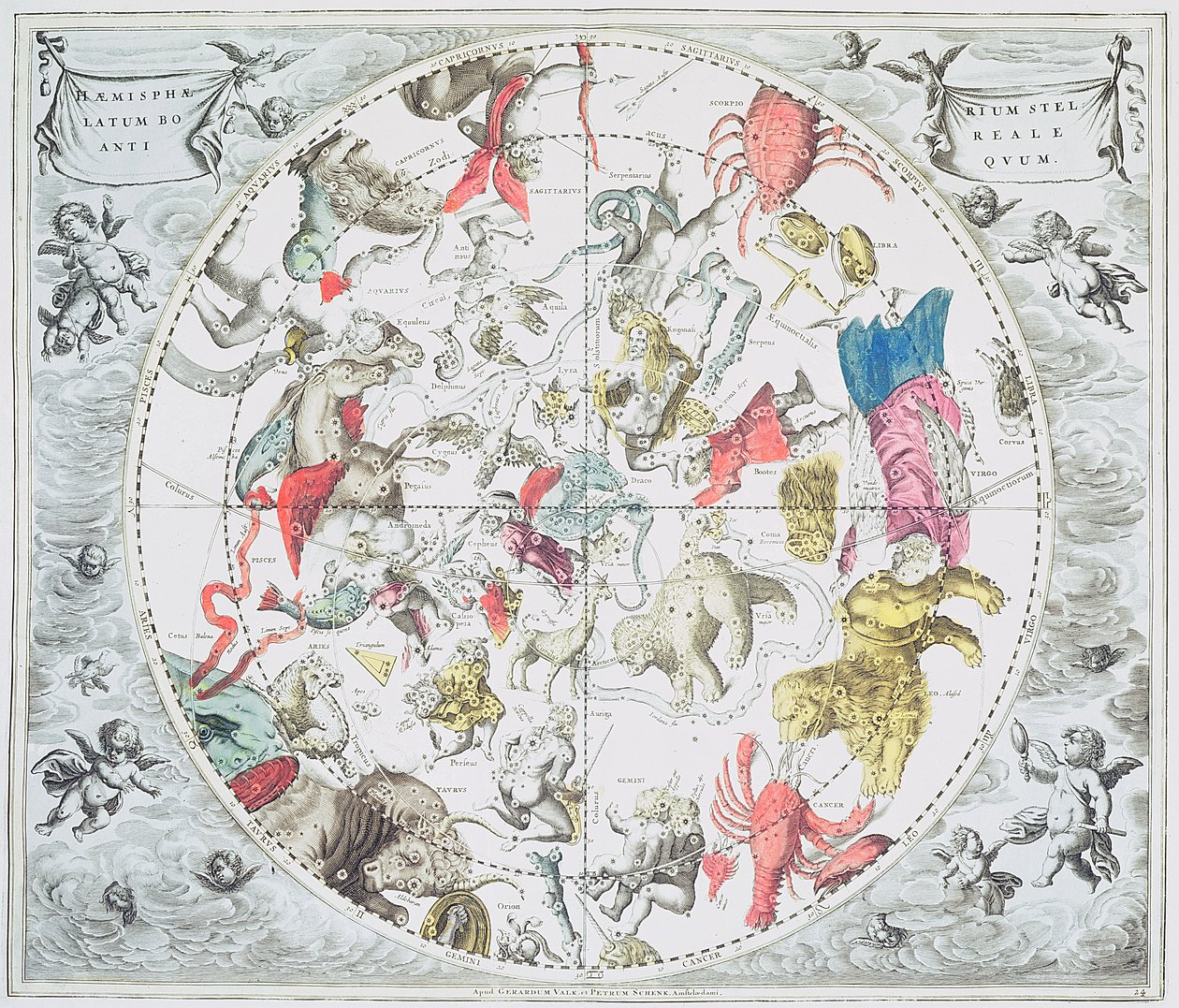 「The Celestial Atlas or The Harmony of the Universe」（Atlas coelestis seu harmonia macrocosmica）パブからの黄道帯の兆候を示す天体星座。 Joannes Janssonius、アムステルダム、166 作： アンドリュー・セラリウス