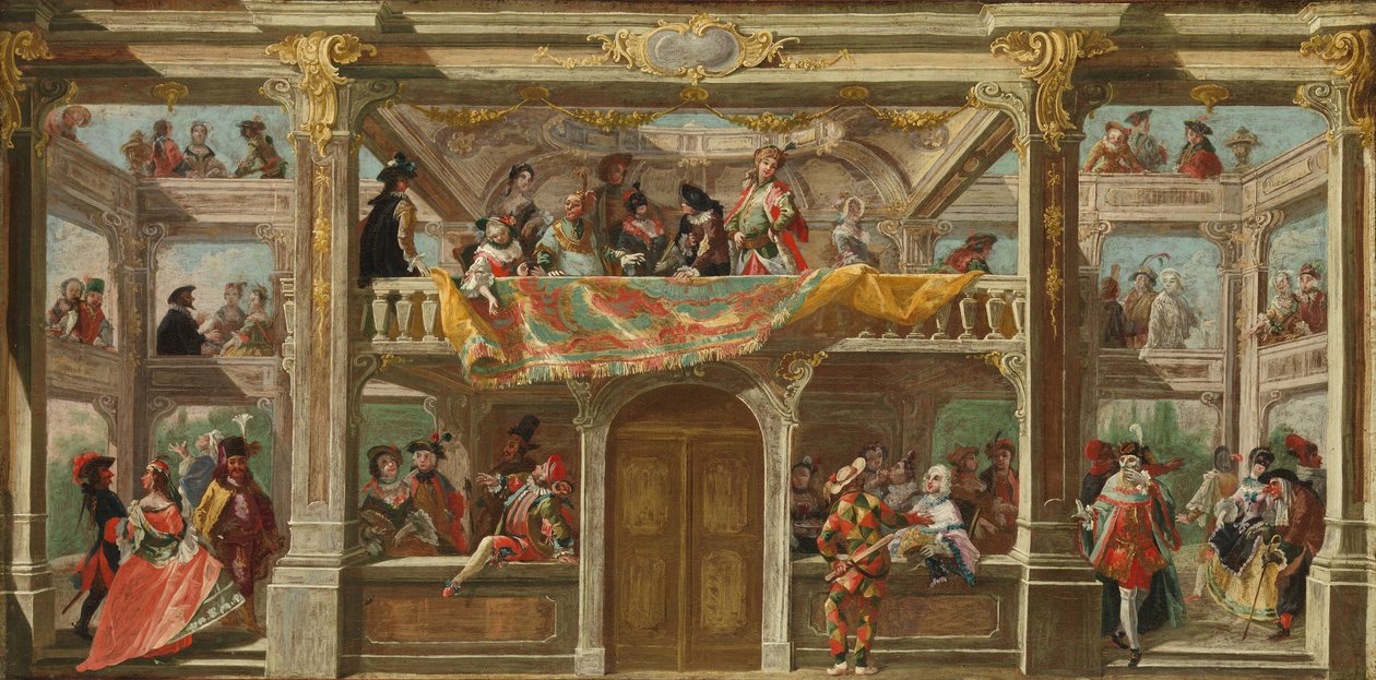 ボヘミアの仮面舞踏会、カリフォルニア州。 1748年。 作： アンドレアスアルトモンテ