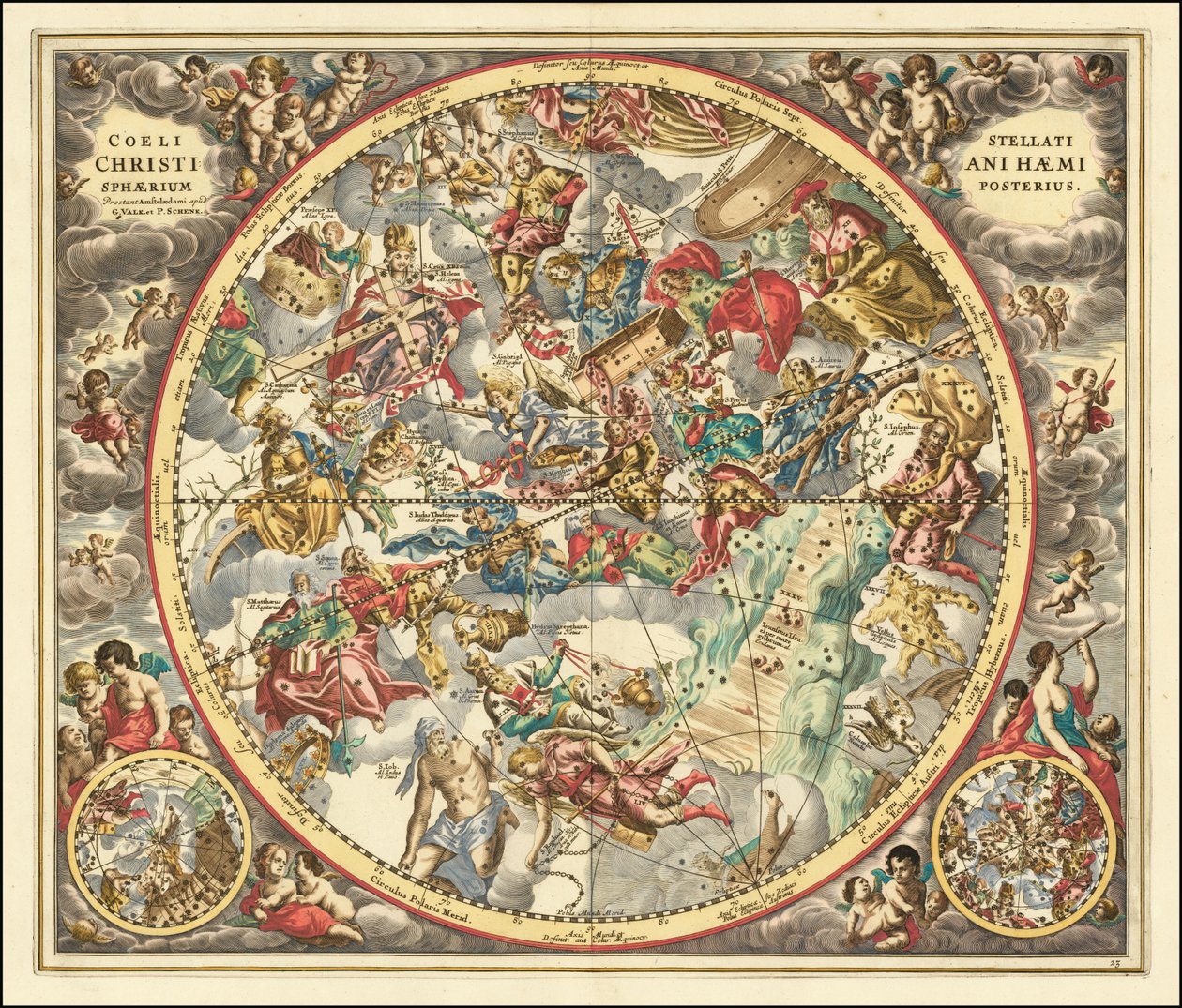 1660年、キリスト教のシンボリズムに従って星座を表した天球図 作： アンドリュー・セラリウス