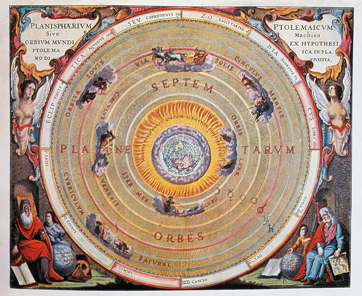 世界地図、プトレマイオスの理論に基づく地球の研究 作： アンドリュー・セラリウス