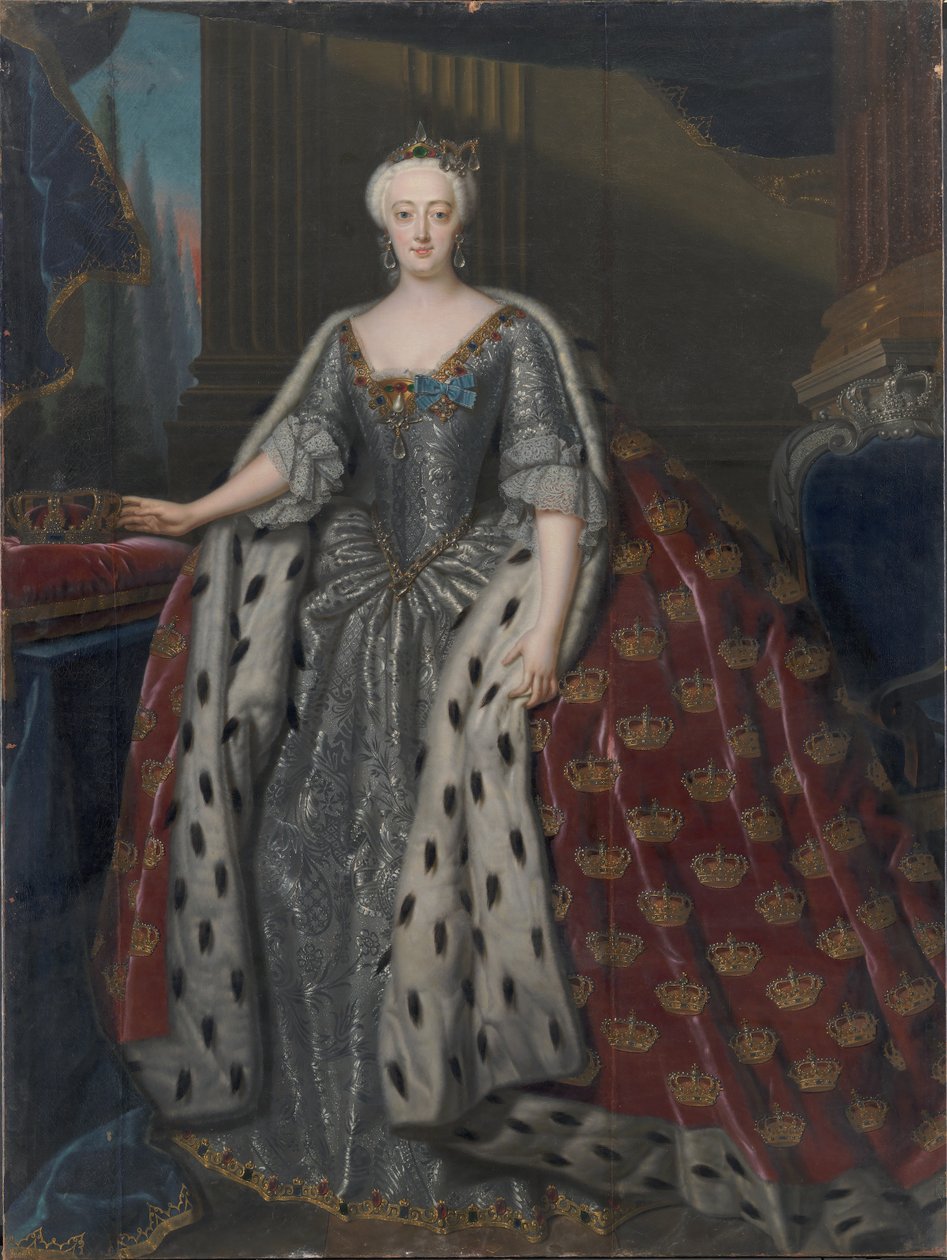 ソフィー マグダレン ブランデンブルク＝クルムバッハ (1700 年 - 1770 年)、デンマークとノルウェーの女王、1739 年。 作： アンドレアス・メラー